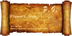 Pöpperl Irén névjegykártya